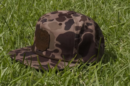 Bark Duck Camo with Goatrope and Leather Patch Hat